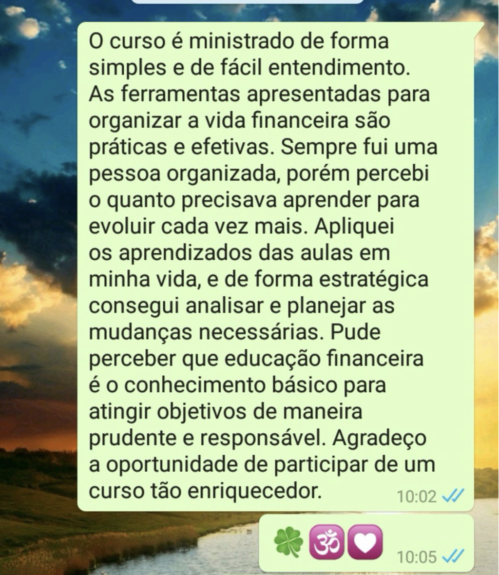 Depoimento de aluna da Luciele Peranconi